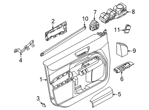 2024 Ford Maverick Switch Window Control Double Diagram for NZ6Z-14529-AB