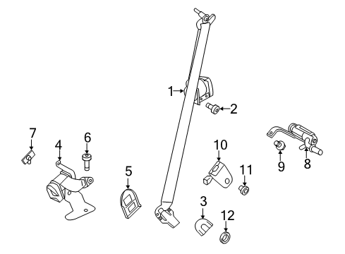 2019 Ford Police Interceptor Utility Seat Belt Assembly Diagram for FB5Z-6361202-AB