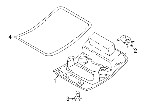 2021 Ford EcoSport Overhead Console Assembly Diagram for GN1Z-58519A70-DE