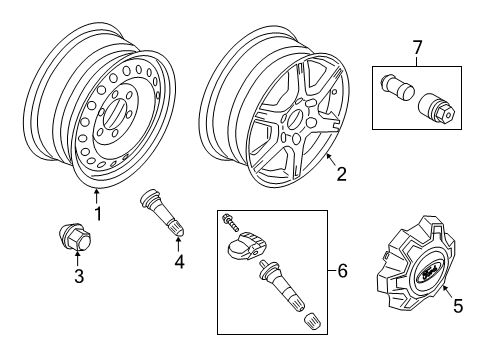 2020 Ford Ranger Wheel Cover Diagram for AB3Z-1130-D