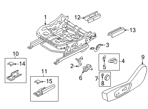 2020 Ford Police Responder Hybrid Seat Track Assembly Diagram for JS7Z-9961705-A