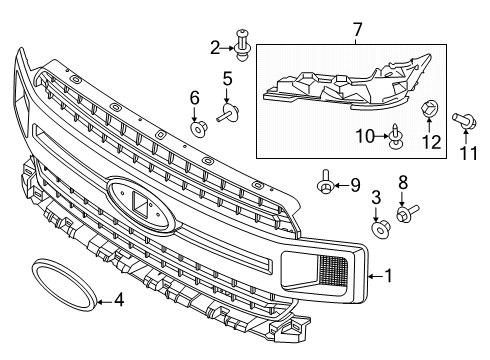 2020 Ford F-150 Radiator Grille Diagram for JL3Z-8200-DC