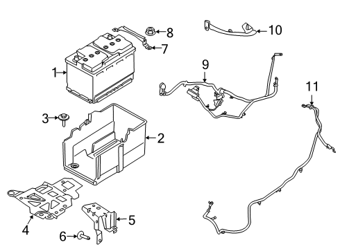 2020 Lincoln Corsair Battery Tray Assembly Diagram for JX6Z-10732-E