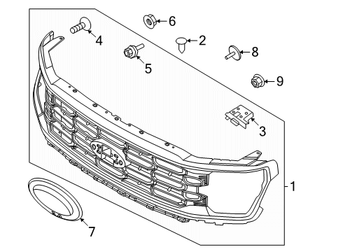 2025 Ford F-150 Grille & Components Diagram 4