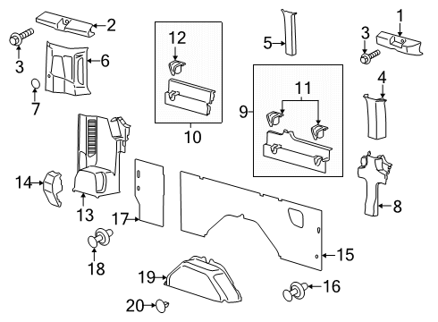2025 Ford Transit 150 Interior Trim - Side Panel Diagram 14