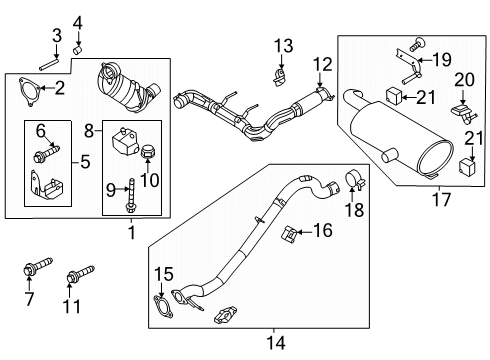2022 Ford Bronco Rear Muffler And Pipe Assembly Diagram for MB3Z-5230-AM