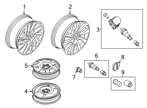 2021 Lincoln Nautilus Wheel Assembly Diagram for MA1Z-1007-B