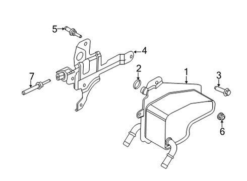 2023 Ford Transit Oil Cooler Assembly Diagram for LK4Z-7869-L