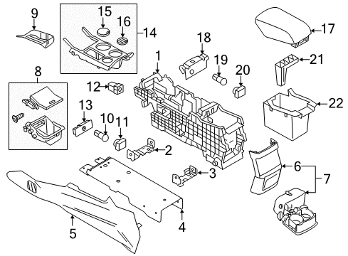 2019 Ford Police Interceptor Utility SUPPORT ASY - CONSOLE Diagram for FB5Z-78045A36-C