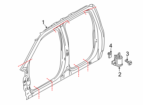 2020 Ford F-350 Super Duty Door Frame Diagram for HC3Z-26211A11-B