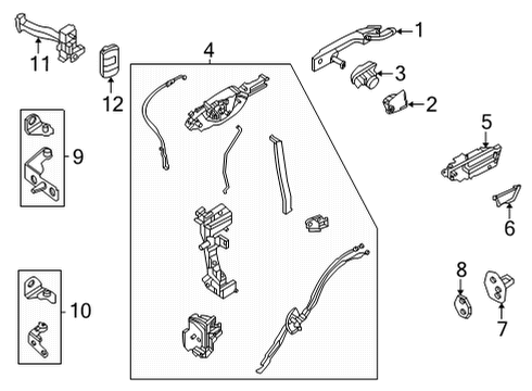 2024 Ford Maverick Latch Diagram for PZ6Z-E219A65-A