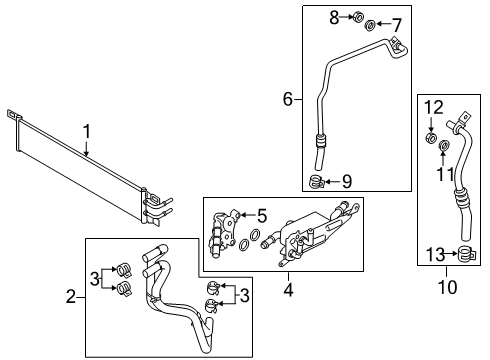 2021 Ford Escape Oil Cooler Assembly Diagram for JX6Z-7869-C