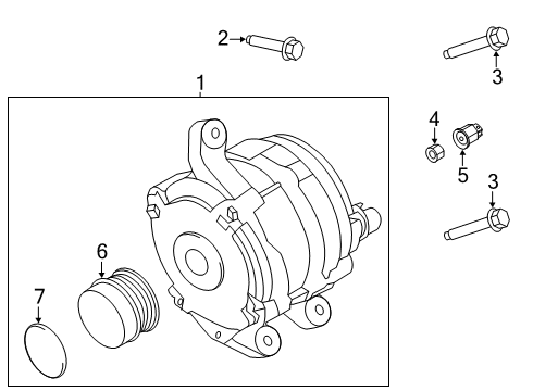 2020 Ford Escape Alternator Assembly Diagram for LX6Z-10346-F