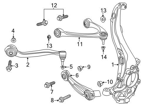 2020 Lincoln Aviator Front Suspension Arm Assembly Diagram for LC5Z-3084-C