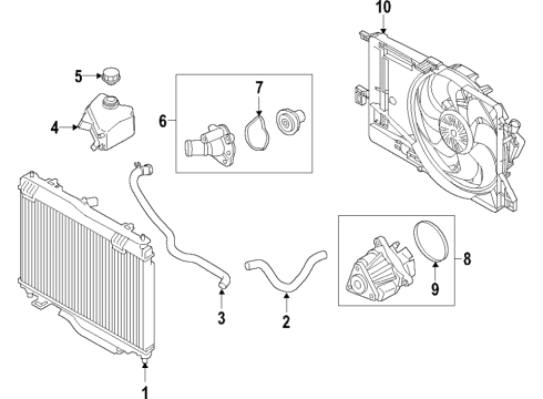 2020 Ford EcoSport Radiator Assembly Diagram for GN1Z-8005-H