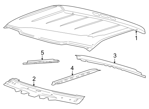 2021 Ford F-150 Roof Panel Assembly Diagram for ML3Z-1550202-A