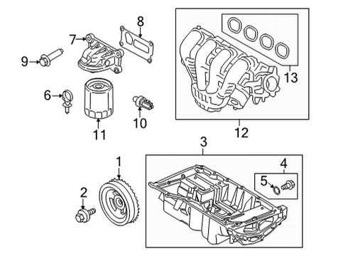 2024 Lincoln Corsair Oil Filter Adaptor Diagram for LX6Z-6881-A