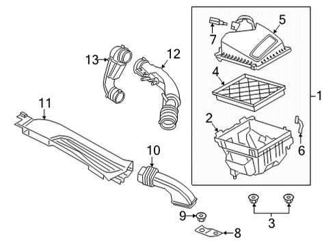 2024 Ford Maverick Air Hose Diagram for LX6Z-9B659-Q