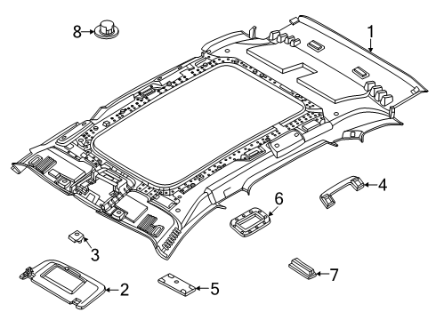 2025 Lincoln Nautilus Visor Assembly Sun Diagram for R2TZ-5804104-FC