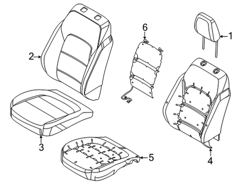2025 Ford Bronco Sport Head Rest Assembly Diagram for M1PZ-78611A08-DJ