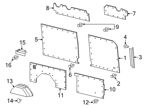 2024 Ford Transit Moulding Diagram for EK4Z-6142411-G