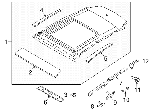 2020 Ford Escape Roof Trim Panel Centre Diagram for LJ6Z-5851969-A