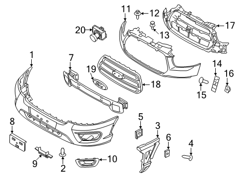 2025 Ford Transit Front Bumper Assembly Diagram for PK4Z-17757-AA