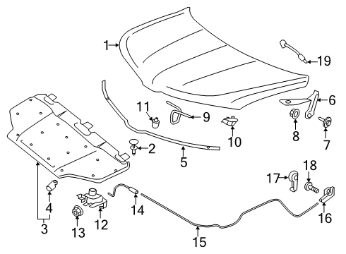 2022 Lincoln Nautilus CABLE ASY - HOOD CONTROL Diagram for FT4Z-16916-F