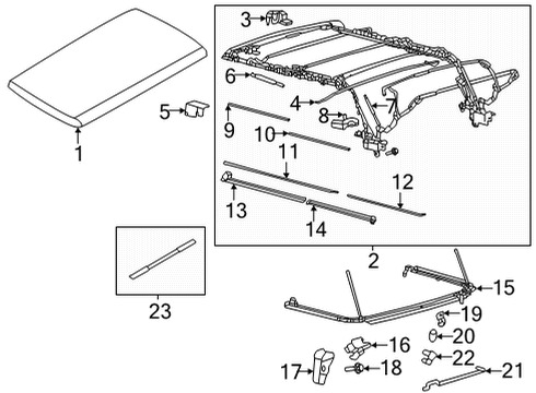 2022 Ford Bronco FRAME ASY - SOFT TOP Diagram for M2DZ-7853000-BG