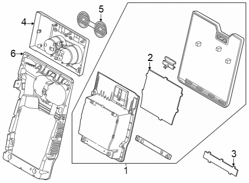 2023 Ford F-250 Super Duty Armrest Assembly Diagram for ML3Z-18644A22-AA