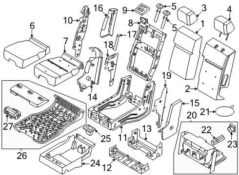 2025 Ford F-350 Super Duty Split Bench Seat Diagram 3