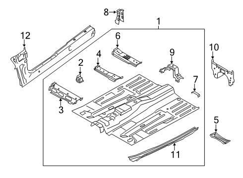 2021 Ford Transit Connect Member Side Floor Diagram for KV6Z-6110111-B