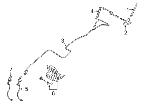 2021 Ford Ranger Cable Assembly Extension Diagram for KB3Z-18812-G