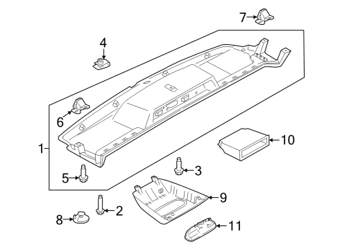 2023 Ford E-Transit Stowage Compartment Assembly Diagram for MK4Z-61115A00-BE