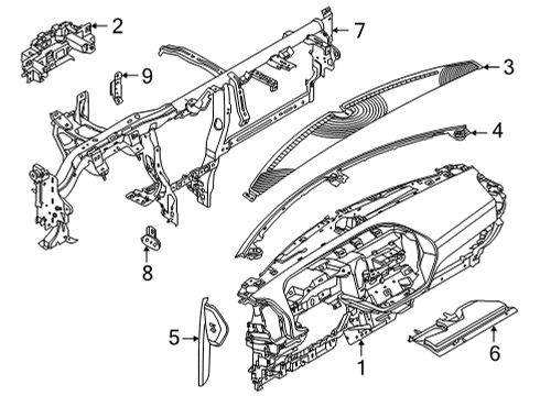 2025 Ford Bronco Sport SUPPORT ASY - RADIO Diagram for R1PZ-18888-A