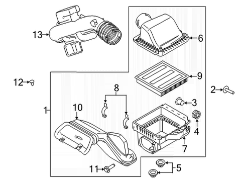 2021 Ford F-150 Air Hose Diagram for ML3Z-9B659-E