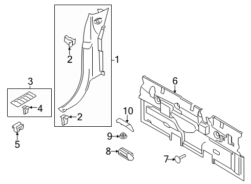 2025 Ford F-150 Interior Trim - Cab Diagram 3