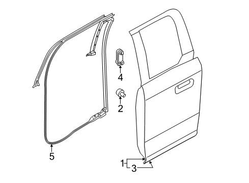 2022 Ford F-250 Super Duty Rear Door Assembly Less Hinges Diagram for HL3Z-1824631-B