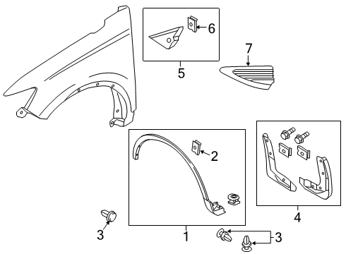2022 Lincoln Nautilus Moulding Diagram for FA1Z-16038-AA