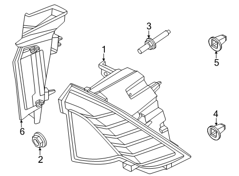 2025 Lincoln Navigator Rear Lamp Assembly Stop And Flas Diagram for SL7Z-13404-A