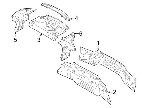2025 Ford Mustang Back Panel Diagram for PR3Z-6340310-A