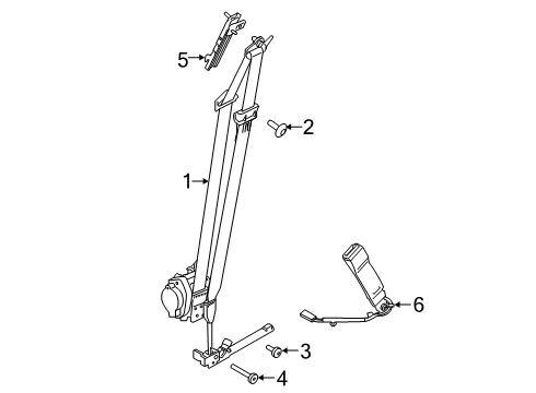 2020 Ford Escape Pretensioner Seat Belt Retractor Diagram for LJ6Z-78611B08-AB