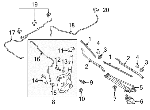 2020 Lincoln Continental Wiper Motor Assembly Diagram for GD9Z-17508-E