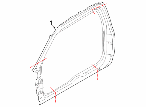 2023 Ford F-250 Super Duty Door Frame Diagram for PC3Z-28211A10-A