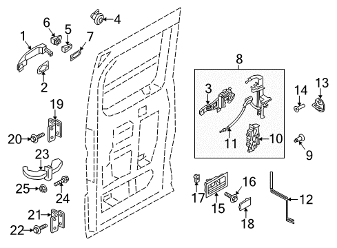 2023 Ford Transit Latch Diagram for NK4Z-61264A00-B