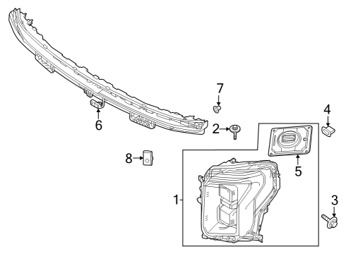 2025 Ford F-150 Lightning Headlamp Assembly Diagram for NL3Z-13008-S