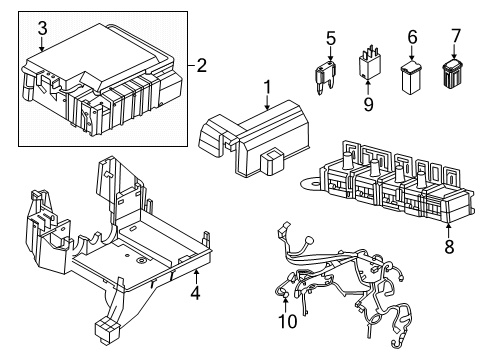 2025 Ford F-150 Fuse Junction Panel Assembly Diagram for ML3Z-14A068-AB