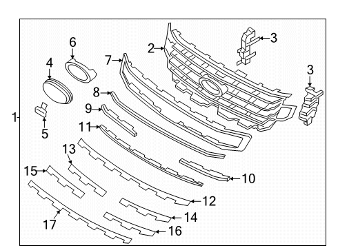 2021 Ford Expedition Moulding Insert Diagram for JL1Z-8C324-AE