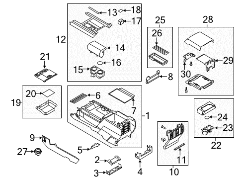 2021 Ford Expedition Console Panel Diagram for LL1Z-7804567-BB
