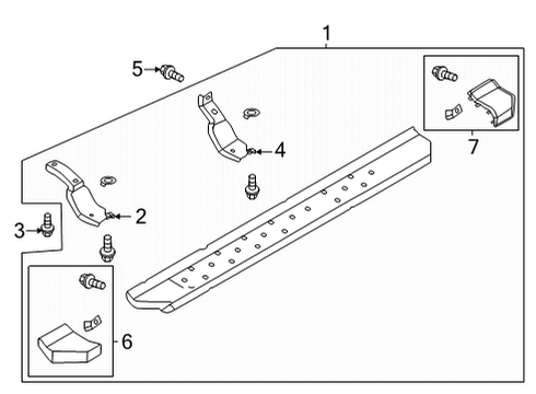 2022 Ford Bronco Step Assembly Diagram for M2DZ-16451-AB